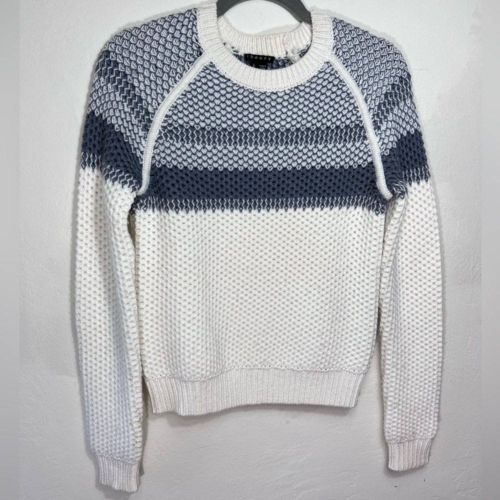 Theory Chunky Knit Wool Crewneck Pullover Sweater - Picture 3 of 7